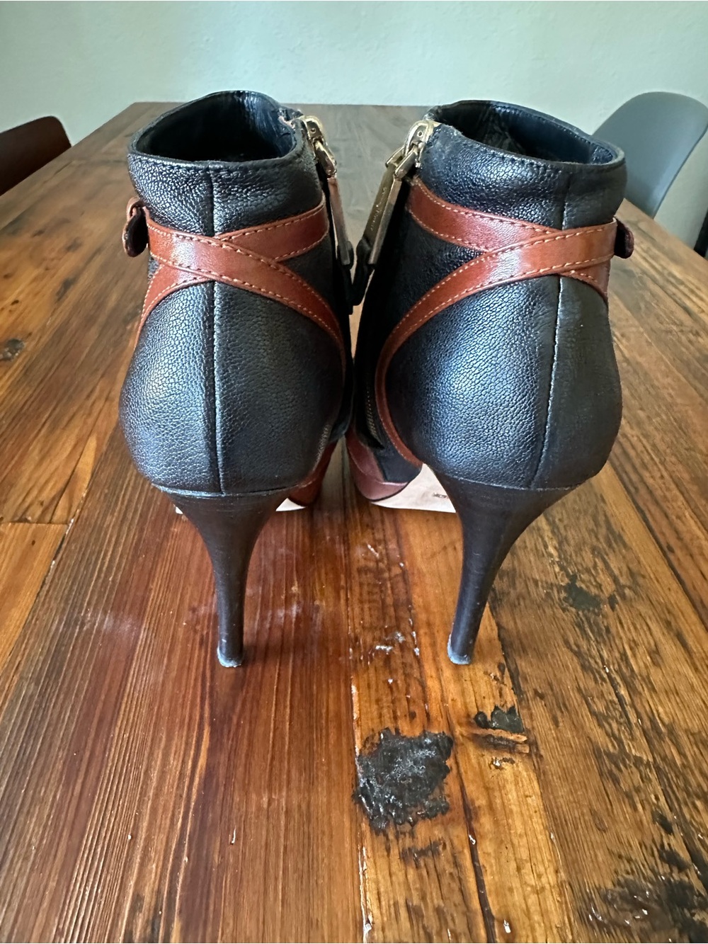 Cole Haan Black and Brown Strappy Ankle Booties - Picture 4 of 5